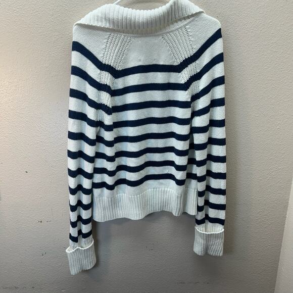 Abercrombie & Fitch Sweater SZ S Striped V Neck Preppy Nautical Old Money - Picture 2 of 6
